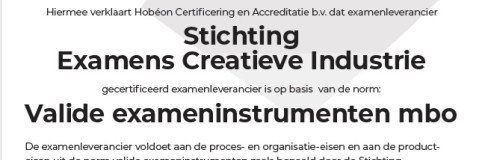 Certificering conform de Norm voor valide exameninstrumenten inzichtelijk voor het mbo toegekend aan StECI